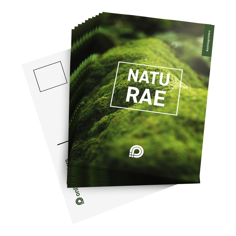 500 Cartes postales en papier éco/naturel A6 | 300g/m² carton recyclé | recto/verso