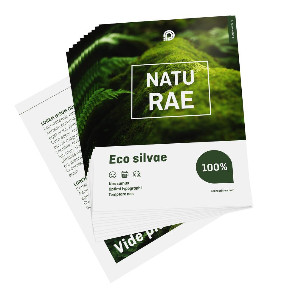 1000 Flyers A5 éco | papier 100% recyclé | recto/verso