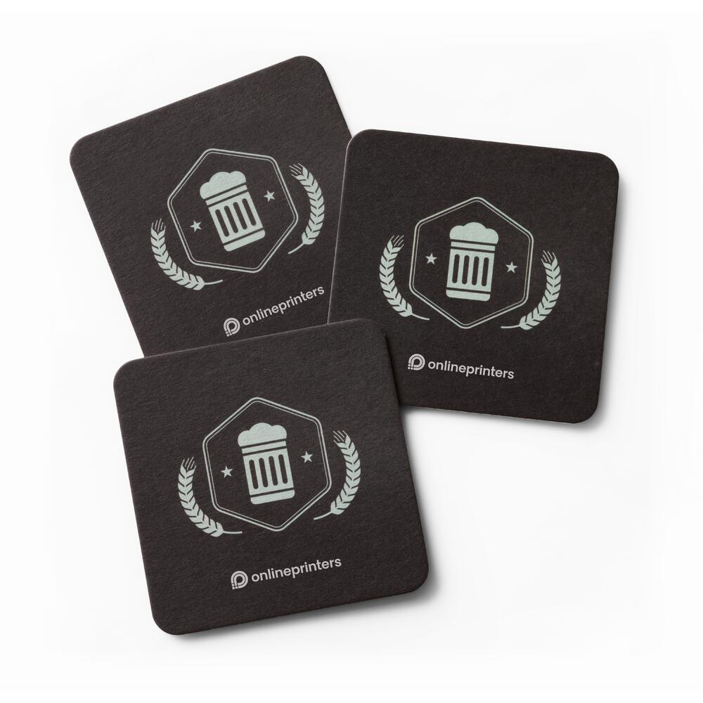 2500 Sous-Verres personnalisés | Format carré, 9,3 x 9,3 cm | recto/verso