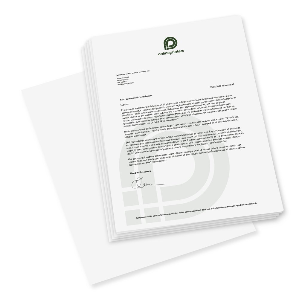 5000 Papiers à lettres A5 | Papier à en-tête | 90 g/m² offset laser | impression recto seul