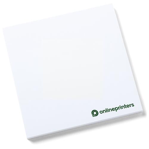 Bloc de notes adh�sives carr�, encoll�es.