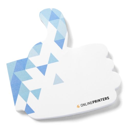 Bloc de notes adhsives blanches en forme de pouce pour crire des notes.