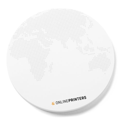 Bloc de notes adhsives rond blanc.