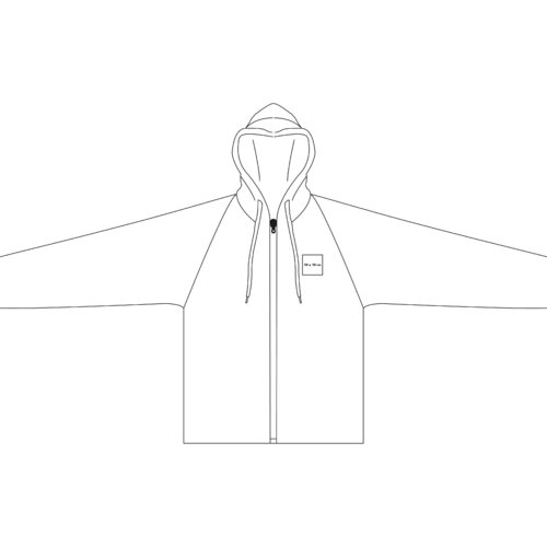 Veste sweat en tissu avec capuche et fermeture clair intgrale.