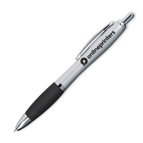 Stylo  bille noir avec clip et mcanisme  pression.