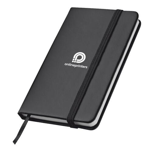 Carnet noir avec �lastique et marque-page ruban.