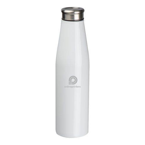 Bouteille blanche en mtal avec bouchon  vis.