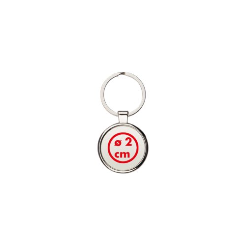 Porte-clés en métal avec design rond.
