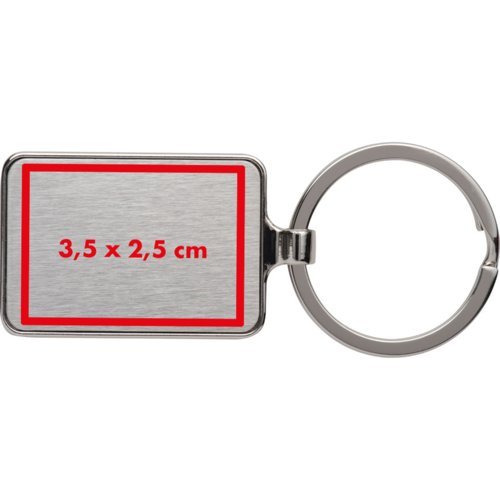 Porte-cls en mtal de forme rectangulaire avec anneau.