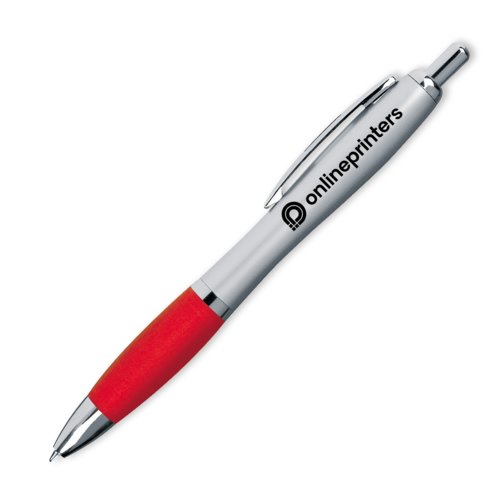 Stylo  bille rouge avec clip et mcanisme  poussoir.