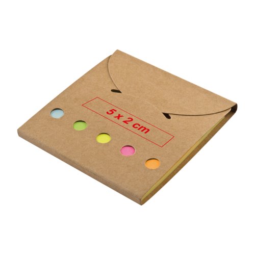 Set de notes adhésives avec bandes de couleurs assorties et couverture.