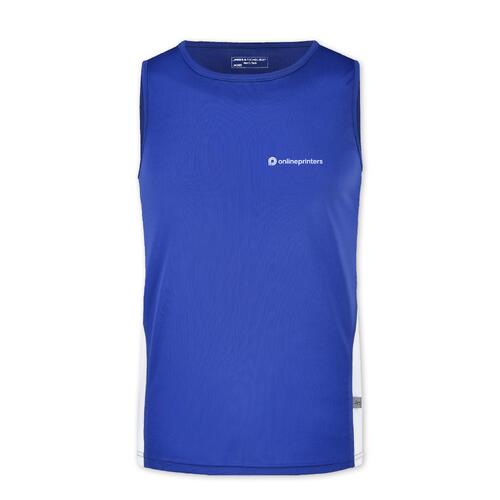 D�bardeur en polyester bleu roi/blanc pour hommes.