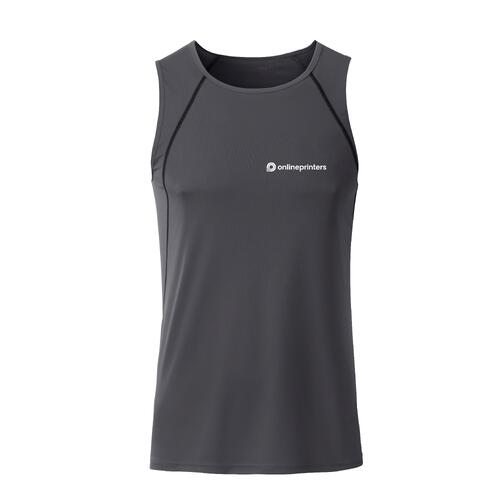D�bardeur de sport en polyester gris fonc� pour hommes.