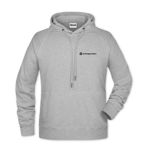 Sweat � capuche gris chin� en m�lange de coton avec cordon de serrage.