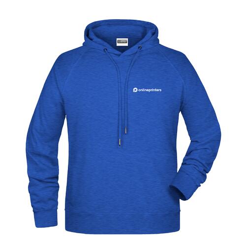 Sweat � capuche chin� bleu en m�lange de coton avec cordon de serrage.