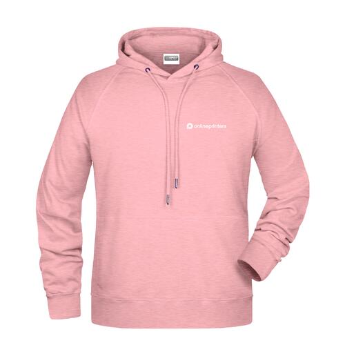 Sweat � capuche rose chin� en coton-polyester pour hommes avec capuche et cordon de serrage.