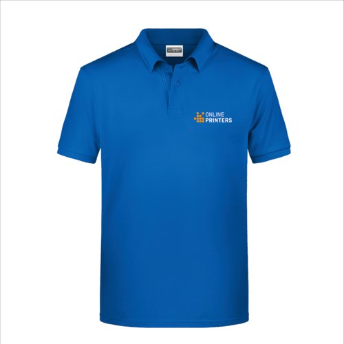 Polo en coton bleu roi pour hommes avec courte patte boutonne.