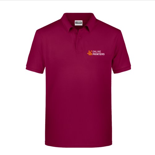Polo en coton bordeaux pour homme avec courte patte boutonne.