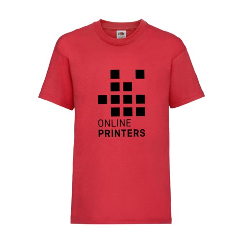 T-shirt rouge en coton pour enfant  manches courtes.
