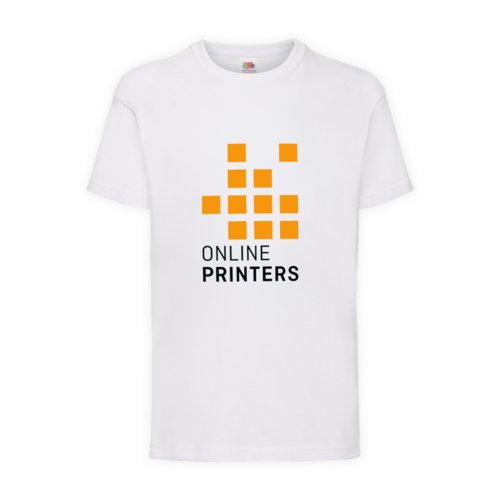 T-shirt blanc en coton pour enfants avec manches courtes.