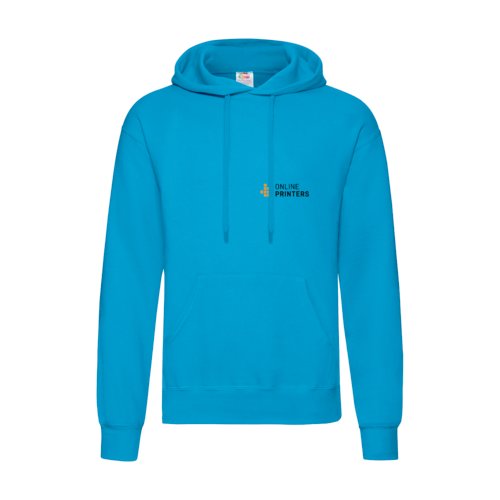 Sweat  capuche azur en coton et polyester pour hommes avec capuche et poche kangourou.