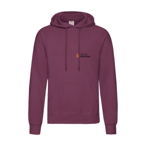 Sweat  capuche bordeaux en mlange de coton avec capuche et poche kangourou.