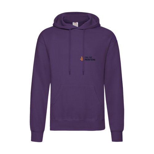 Sweat  capuche violet en mlange de coton avec capuche et poche kangourou.
