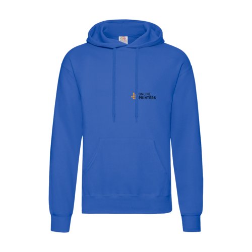 Sweat  capuche bleu roi en coton mlang avec capuche et poche kangourou.