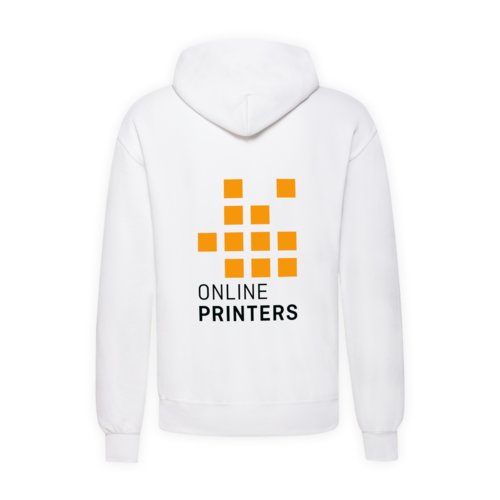 Sweat  capuche blanc en coton-polyester pour hommes avec capuche.