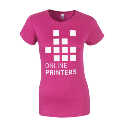 T-shirt en coton fuchsia pour femmes  manches courtes.