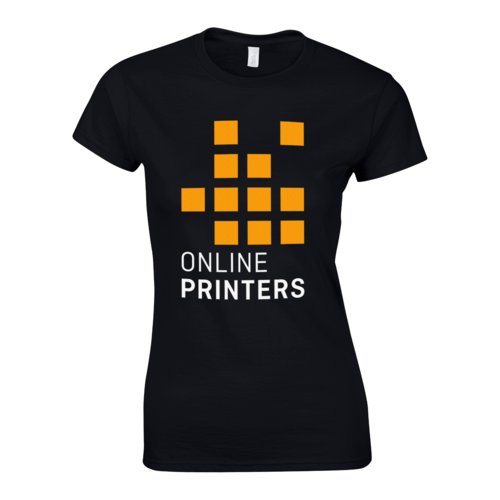 T-shirt noir pour femmes en jersey de coton  manches courtes.