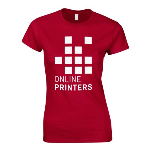 T-shirt en jersey de coton rouge cerise pour femme  manches courtes.