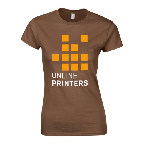 T-shirt marron pour femmes en jersey de coton  manches courtes.