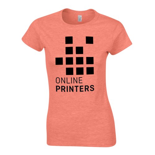 T-shirt en coton orange chin pour femme avec manches courtes.