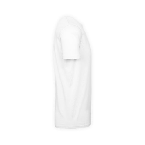 T-shirt blanc en coton avec manches courtes et encolure ronde.