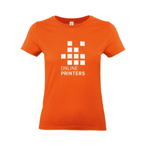T-shirt orange en coton pour femmes  manches courtes.