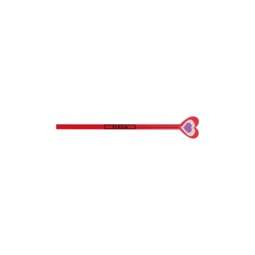 Crayon en bois rouge avec extrmit en forme de c&#339;ur.
