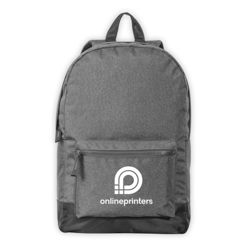 Sac  dos en tissu gris avec compartiment zipp et poigne de transport.