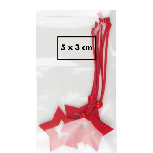 Ensemble de pendentifs toiles en feutre rouge avec cordon.
