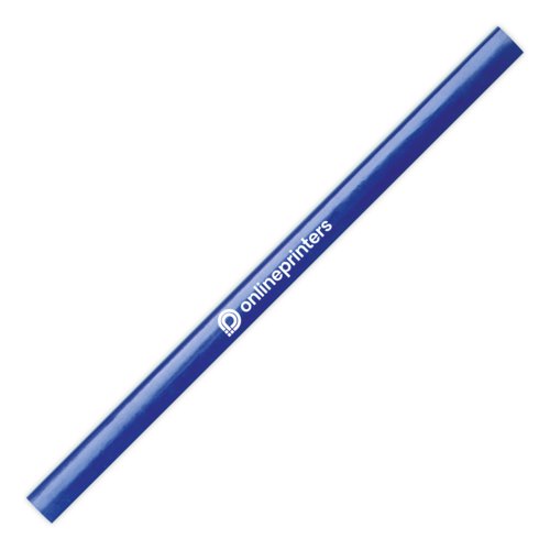 Crayon de charpentier bleu en bois avec forme plate et robuste.