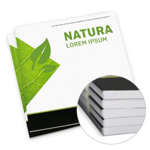 Catalogues à reliure collée en papier éco/naturel, Carré, A4-Carré 3