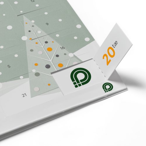 Calendrier de l'Avent en papier � ouvrir avec des petites portes.