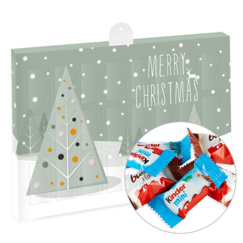 Calendrier de l'Avent gris en carton avec 24 portes � ouvrir.