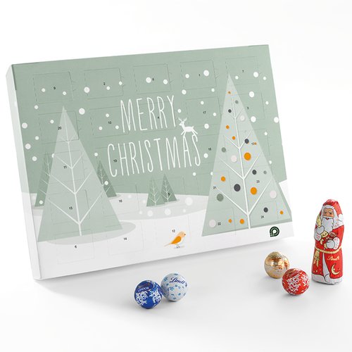 Calendrier de l'Avent en papier avec des portes numérotées.