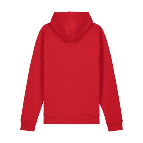 Sweat  capuche rouge en mlange de coton avec capuche.