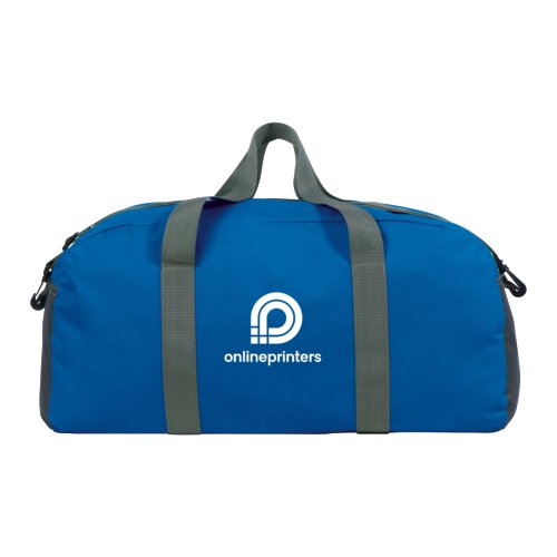 Sac de sport bleu en tissu r�sistant avec poign�es de transport.
