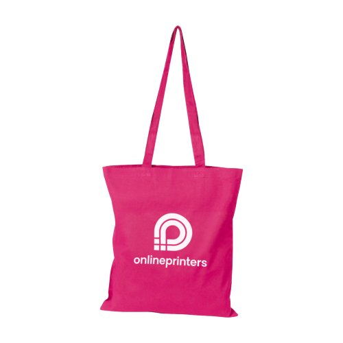Sac en coton rose avec de longues anses.