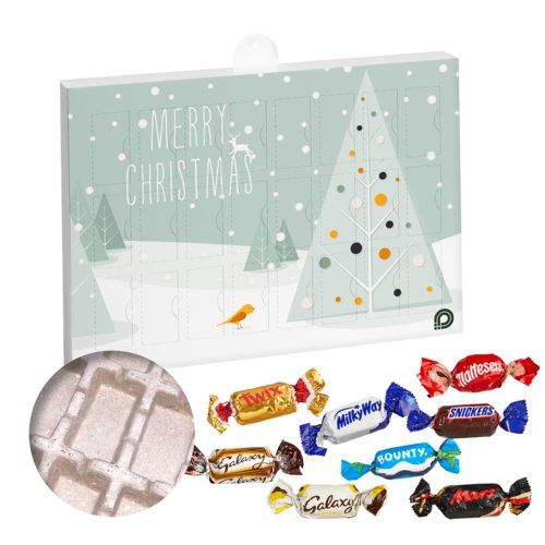 Calendrier de l'Avent en carton avec 24 compartiments � remplir.