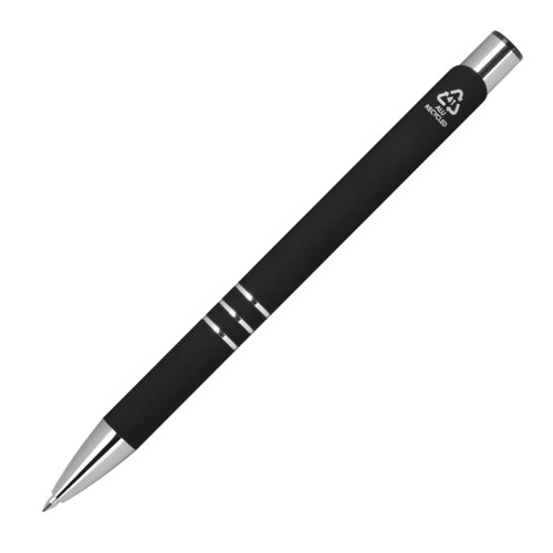 Stylo gel noir avec capuchon amovible.