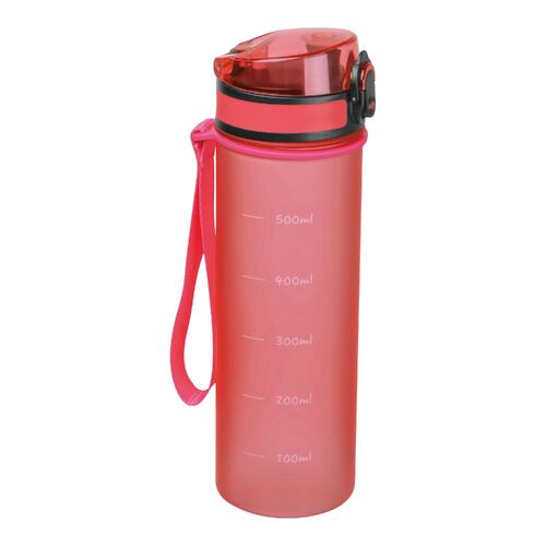 Bouteille d'eau rose en Tritan avec dragonne et bouchon � vis.